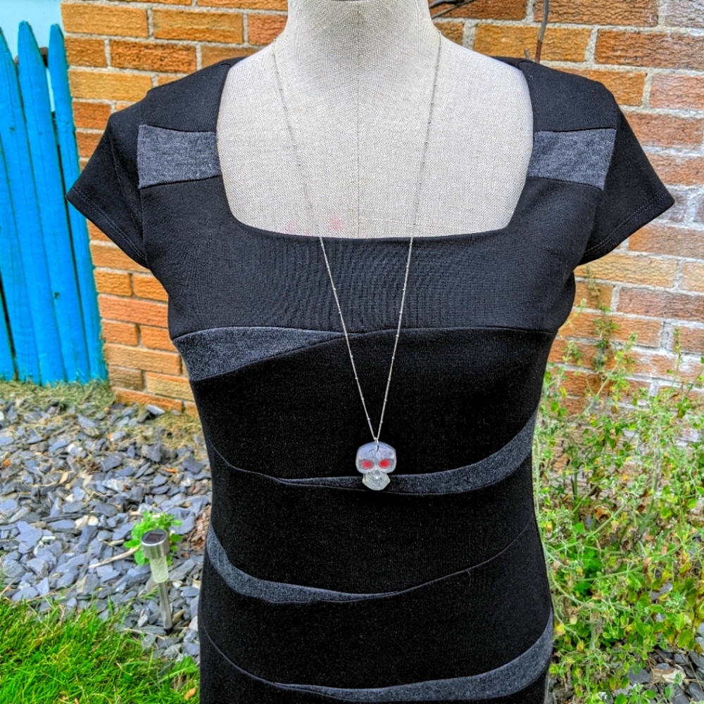 Handmade Skull Necklace Resin White Pink